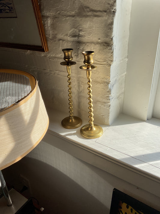 Brass Twisted Candlesticks