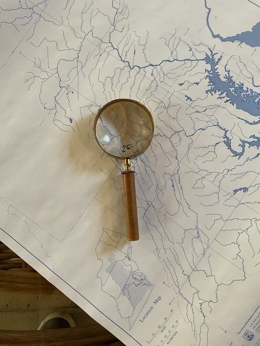 Wood and Brass Magnifying Glass