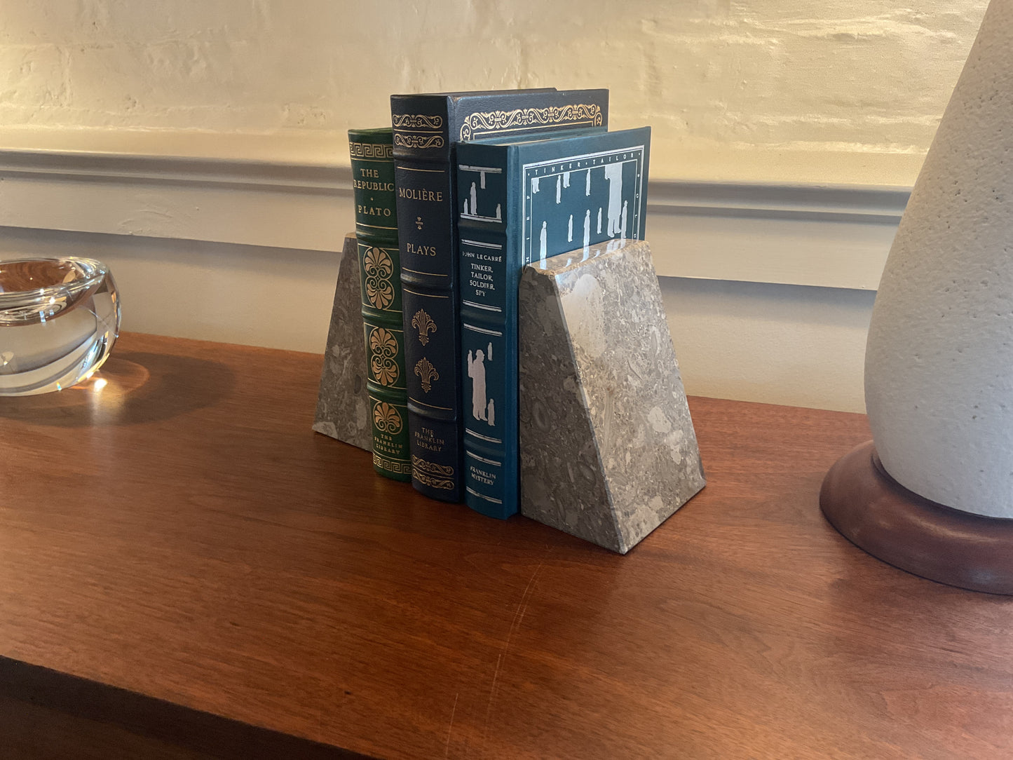 Beveled Wedge Granite Bookends