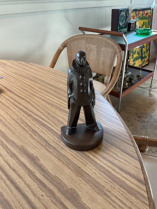 Art Deco Bronze Coated Clown Bookend