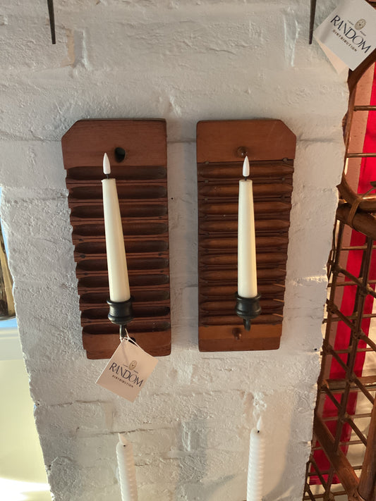 Cigar Mold Candle Sconce Pair