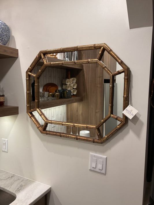 Vtg Faux Bamboo Mirror